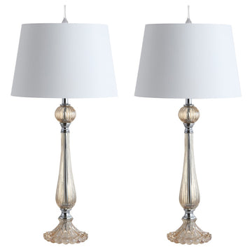 Chloe 32.5" Glass LED Table Lamp - JONATHAN Y